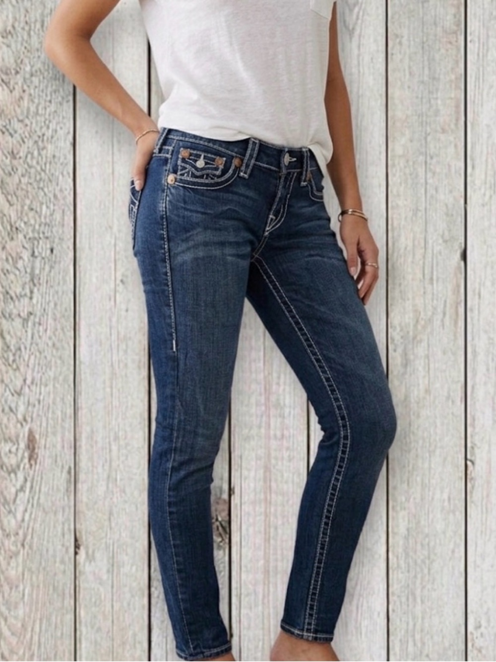True Religion Dark Blue Skinny Jeans for Women